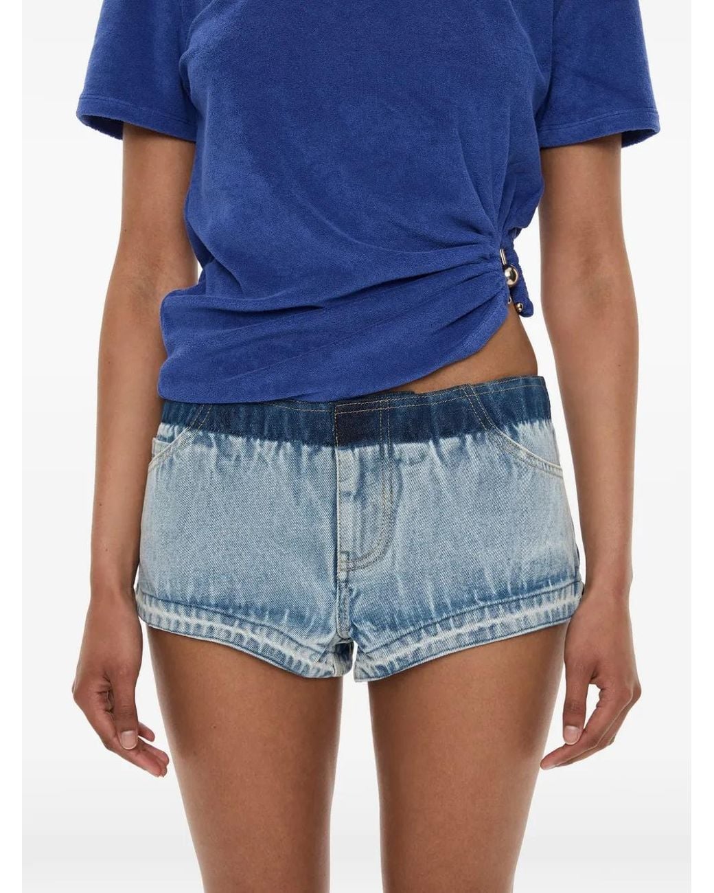 Christopher Esber Reconstruct Denim Shorts in het Blue