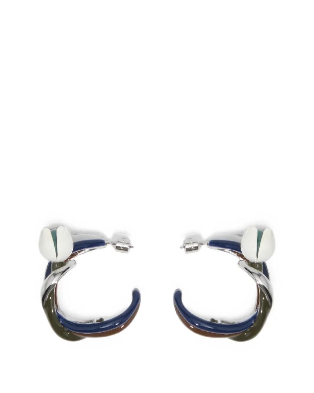 Bimba Y Lola Metallic Enameled Tulip Maxi-Hoop Earrings