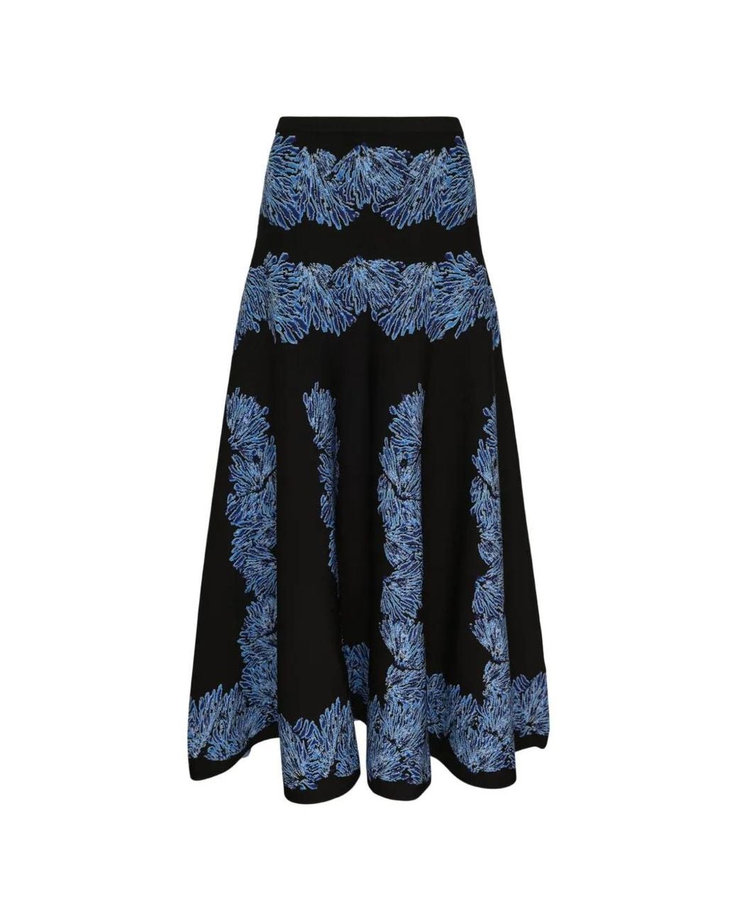 Ulla Johnson Blue Alessia Knit Jacquard Midi Skirt
