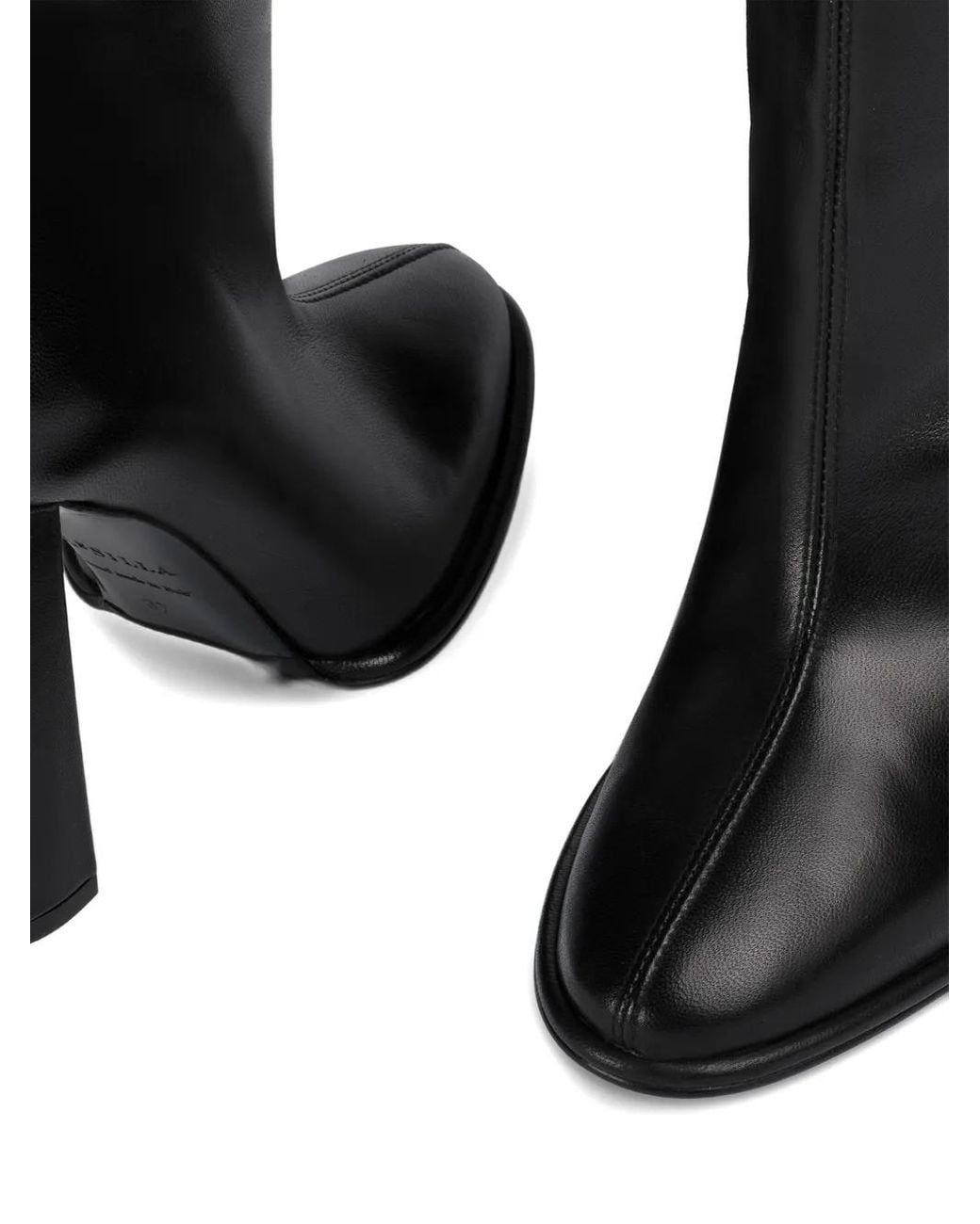 Le Silla Black 110Mm Elsa Block-Heel Leather Boots