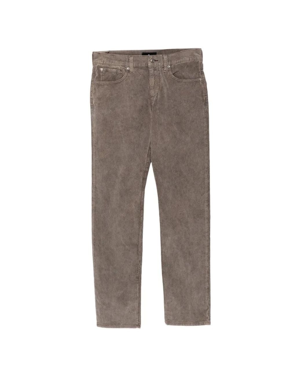 7 For All Mankind Gray The Straight Corduroy Trousers for men