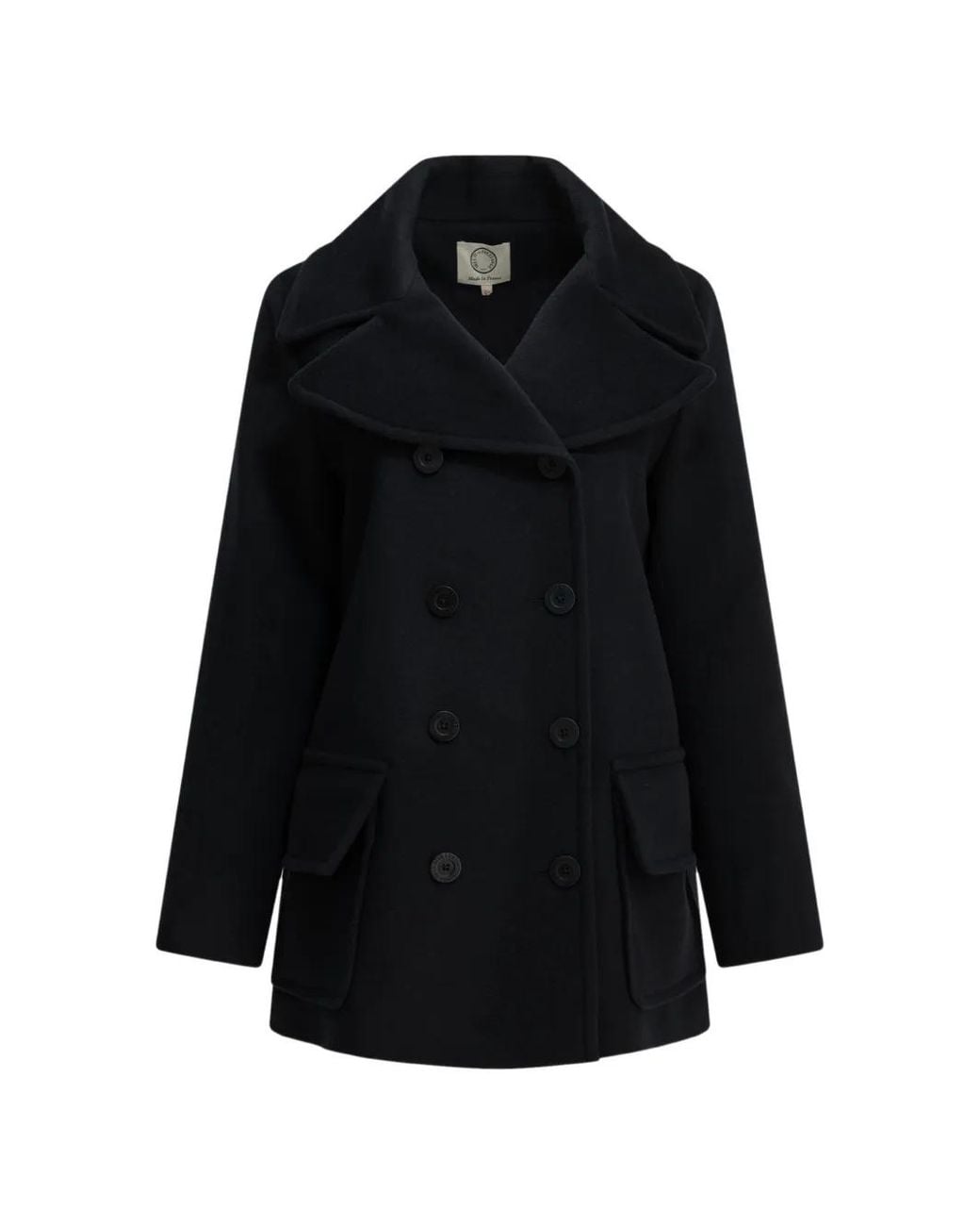 Ines De La Fressange Paris Black Séraphine Pea Coat