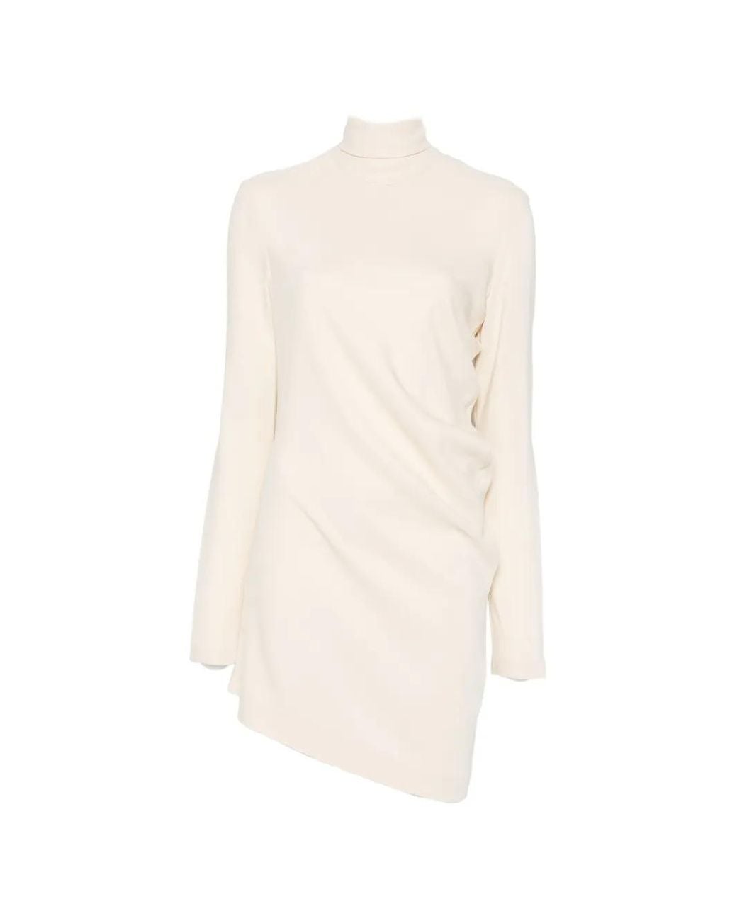 Totême White High-Neck Twist Blouse