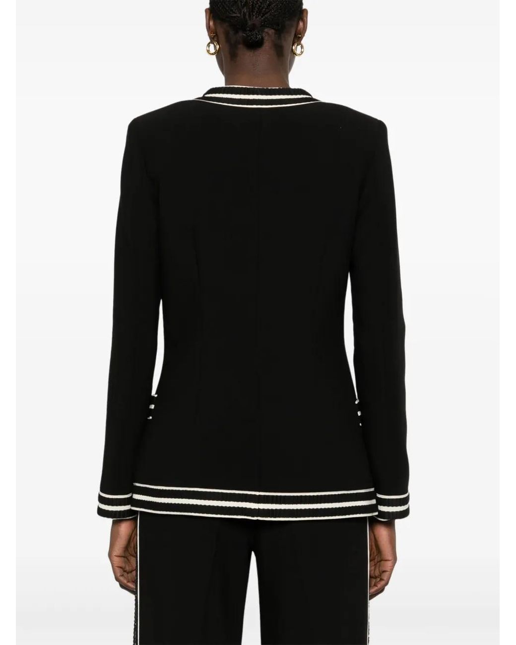 Nissa Black Single-Breasted Blazer