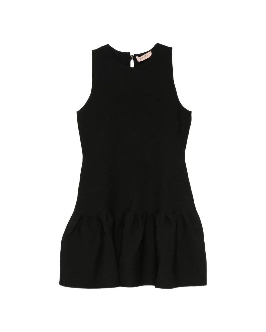 Twinset Black Jupe Courte En Maille À Volants