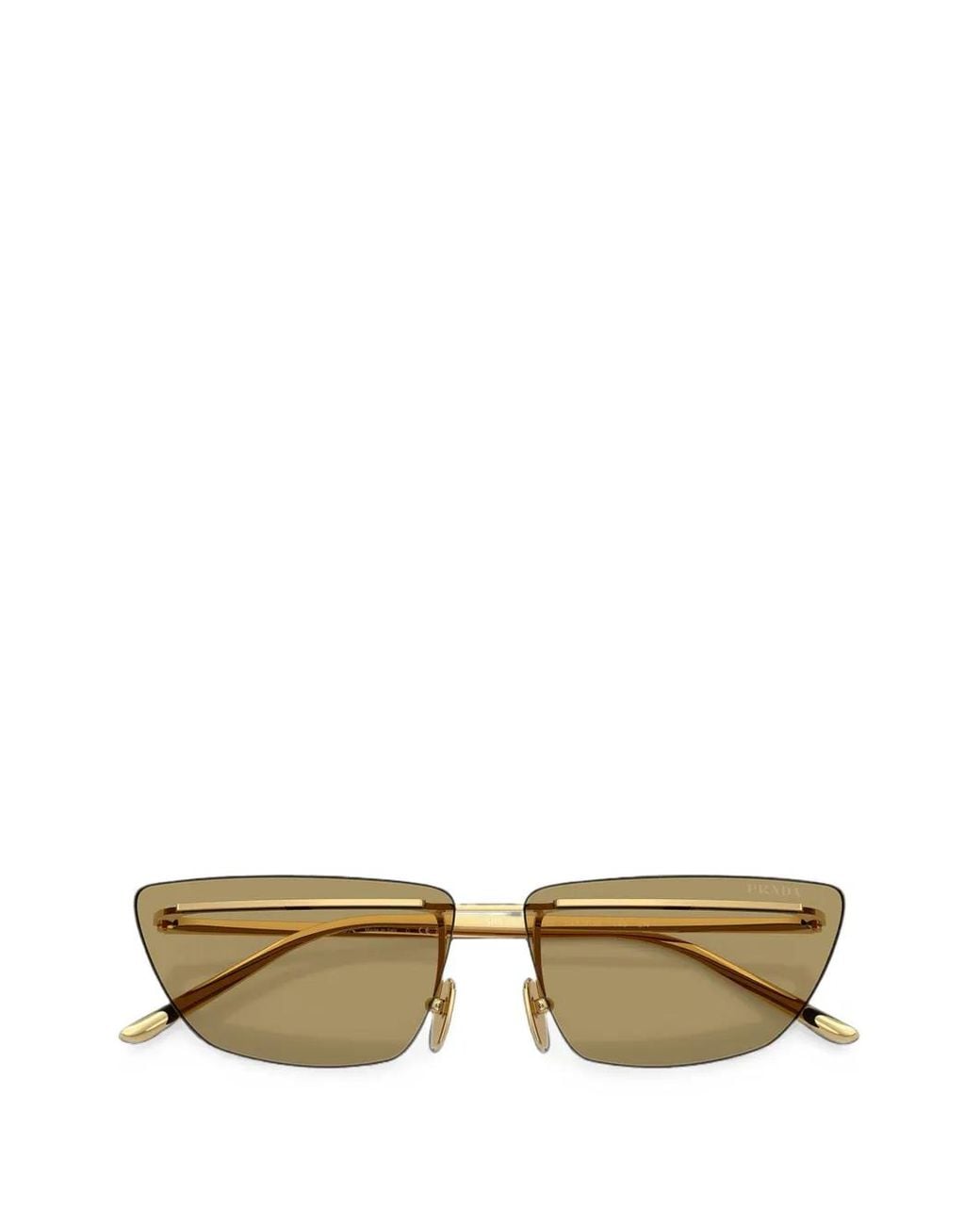 Prada Metallic Rimless Cat-Eye Sunglasses