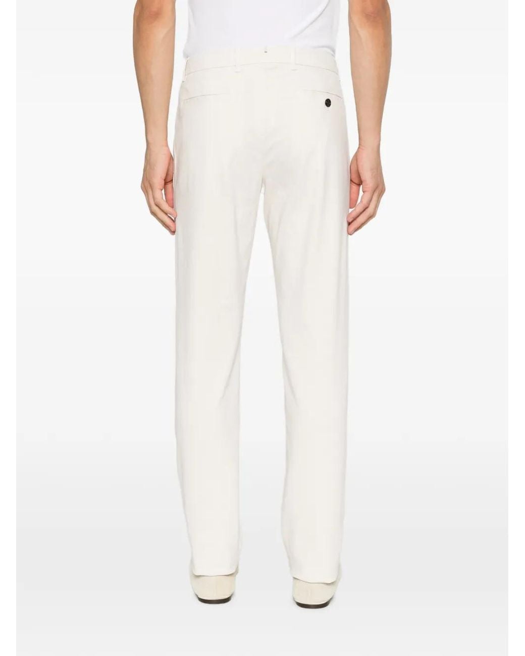 Berwich White Vulcano Straight-Leg Trousers for men