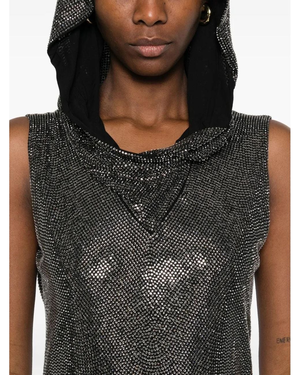 GIUSEPPE DI MORABITO Gray Crystal-Embellished Gown
