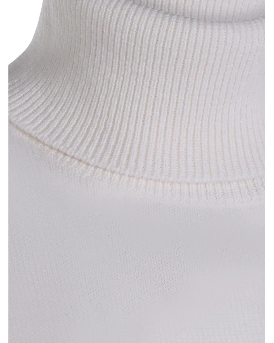 Allude Gray Roll-Neck Short-Sleeve Sweater