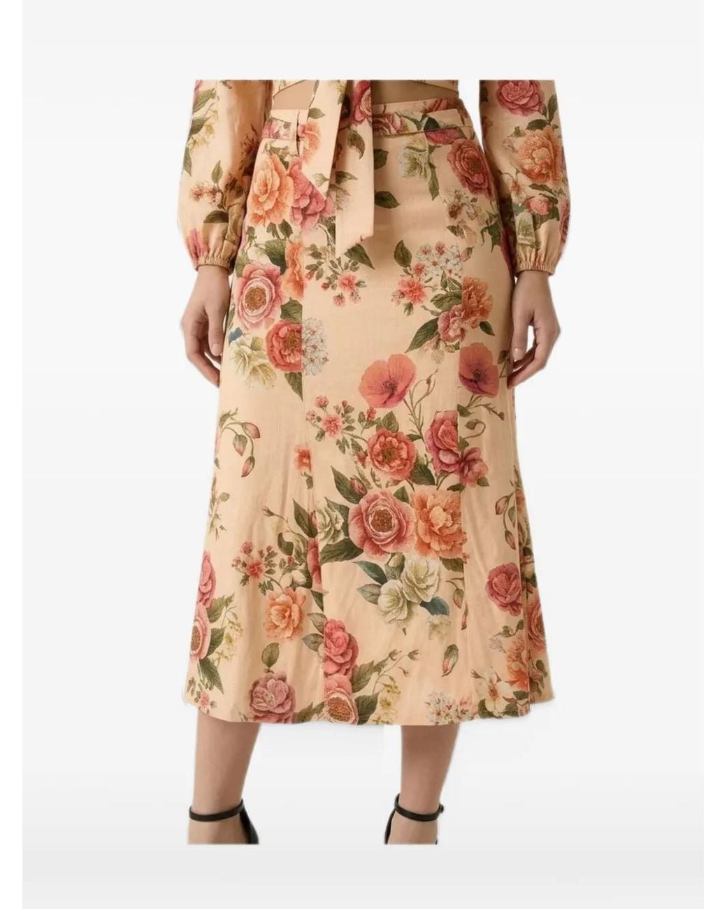 Guess White Ryan Linen Midi Skirt