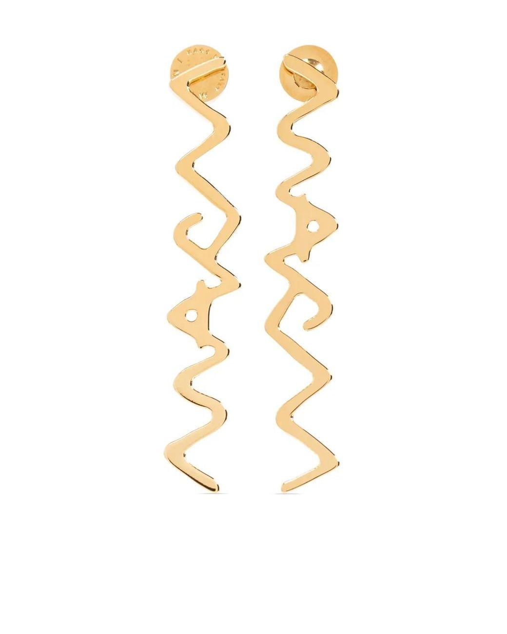 Marni Metallic Logo Drop Earrings