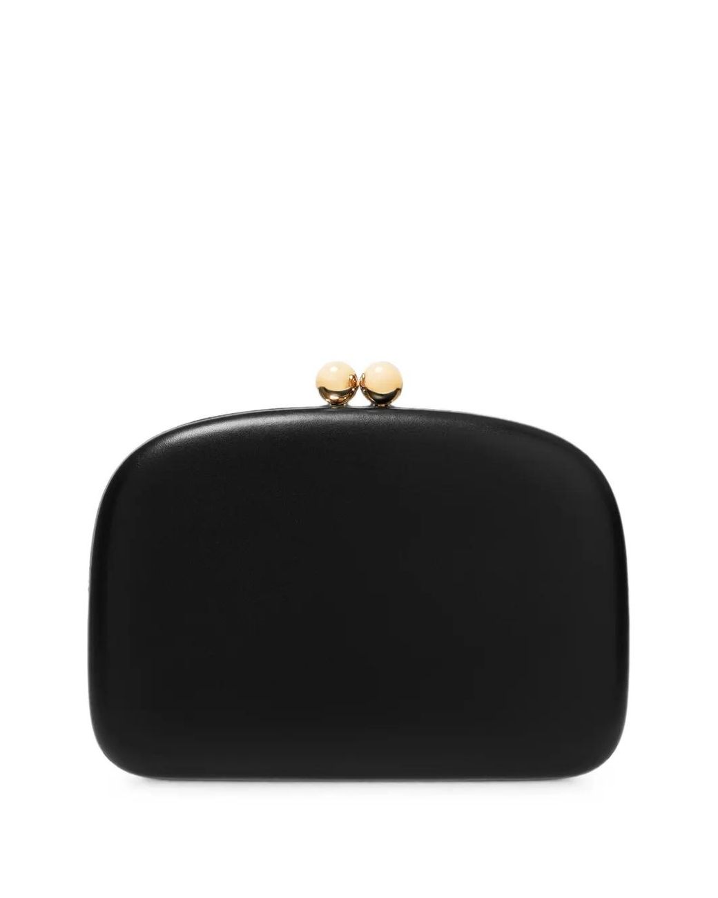 Carolina Herrera Black Vega Leather Clutch
