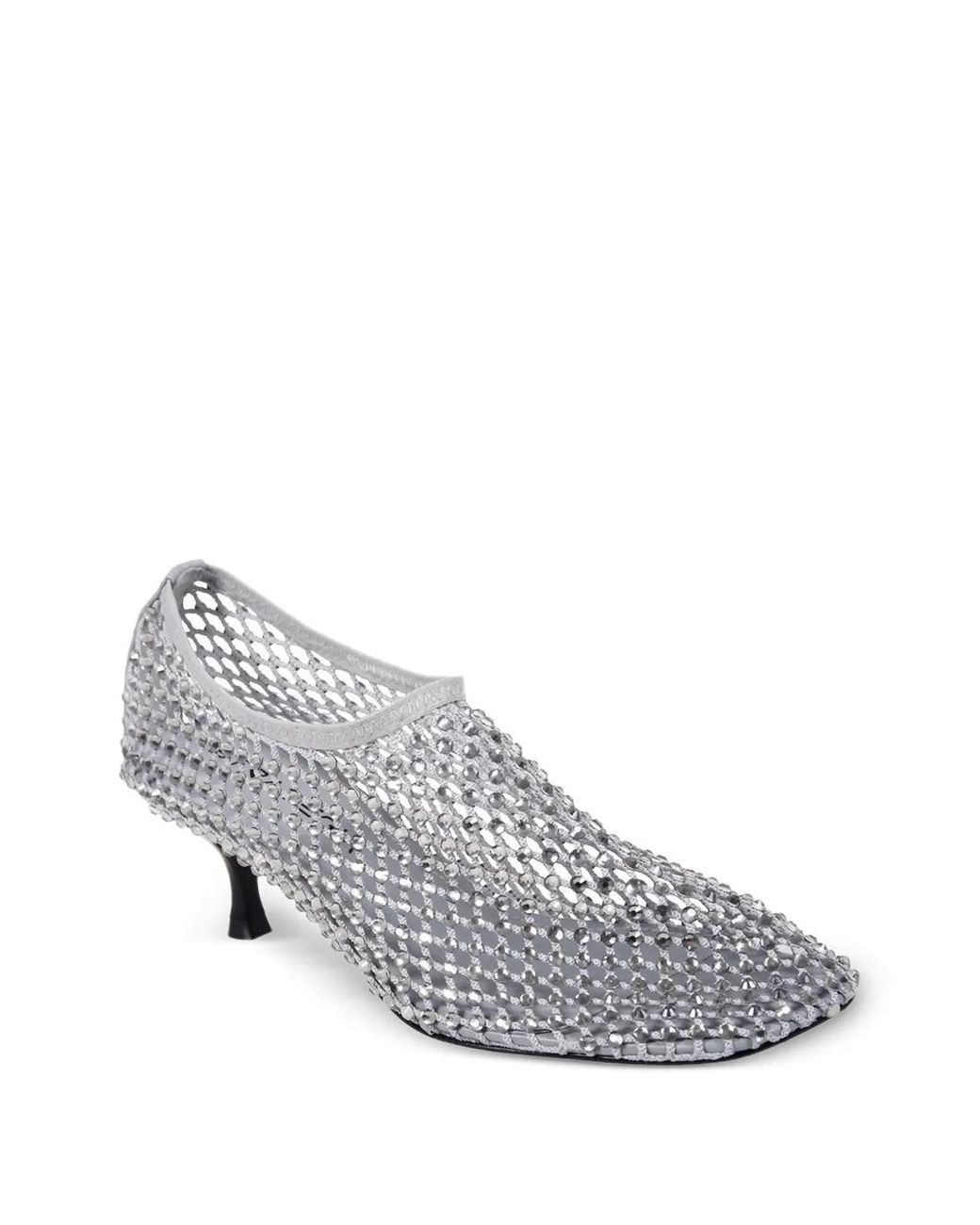 strategia shoes Connie Embellished Net Pumps in Gray | Lyst