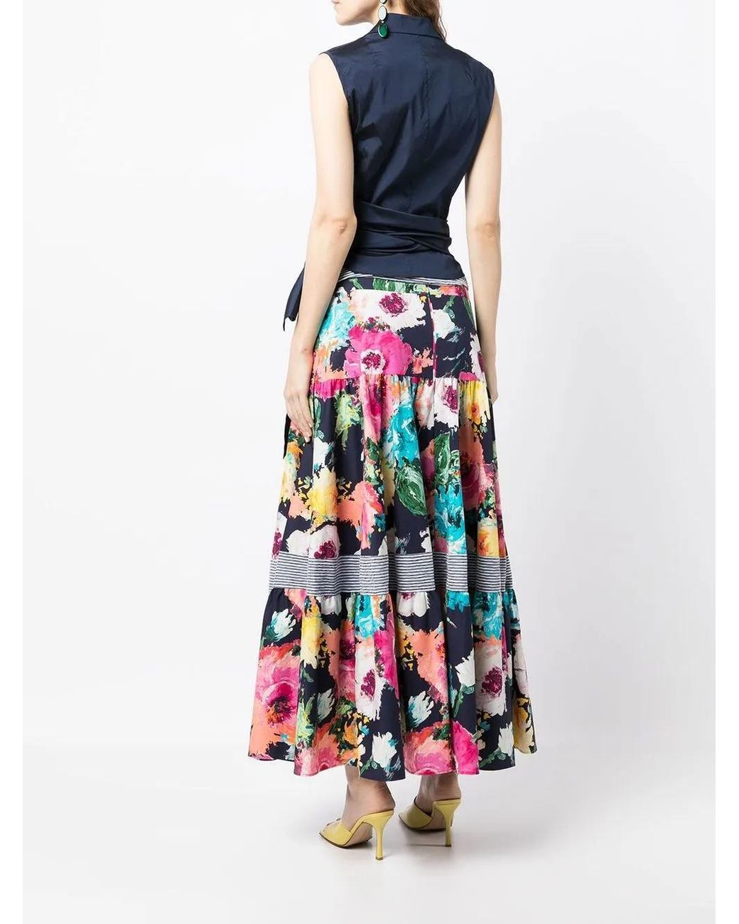 Talbot Runhof Blue Gewickeltes Top