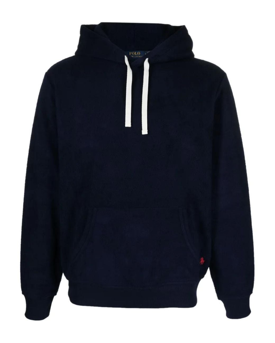 Polo Ralph Lauren Blue Embroidered-Logo Fleece Hoodie for men