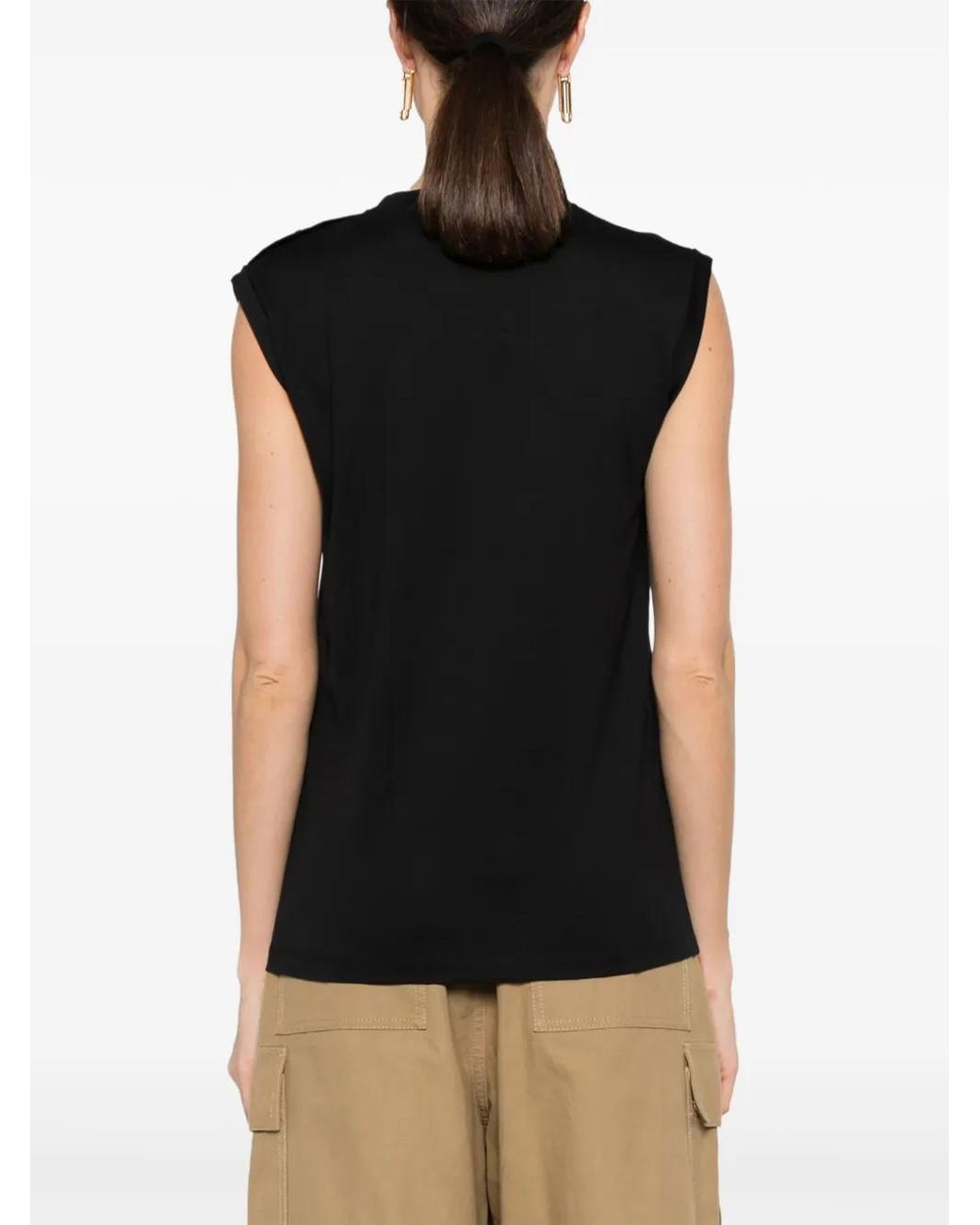 Balmain Black Printed Tank Top