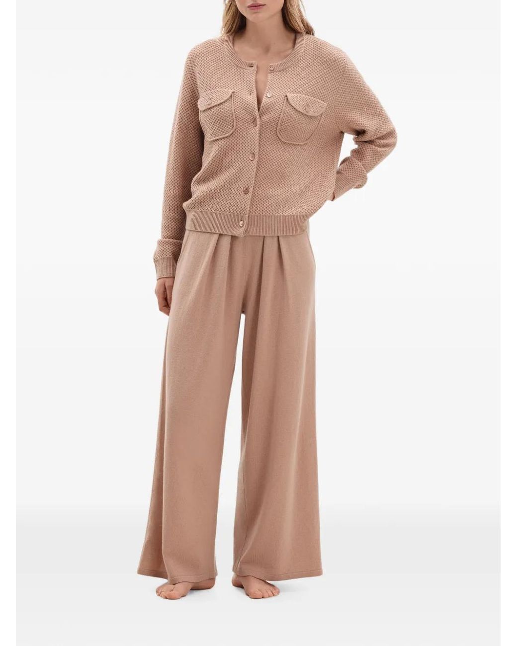Eres White Access Pleated Knitted Trousers