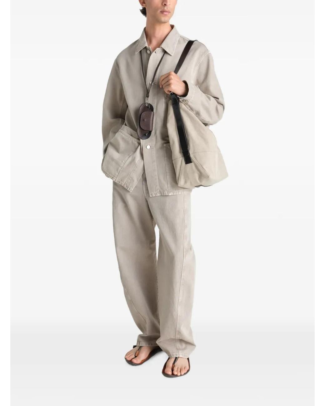 Lemaire White Patch-Pocket Overshirt