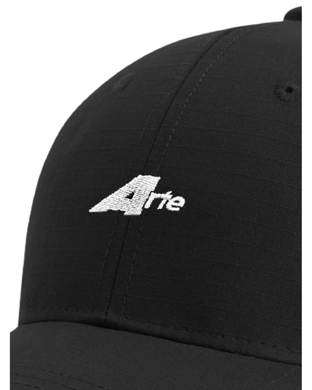 Arte' Black Logo-Embroidered Cap for men