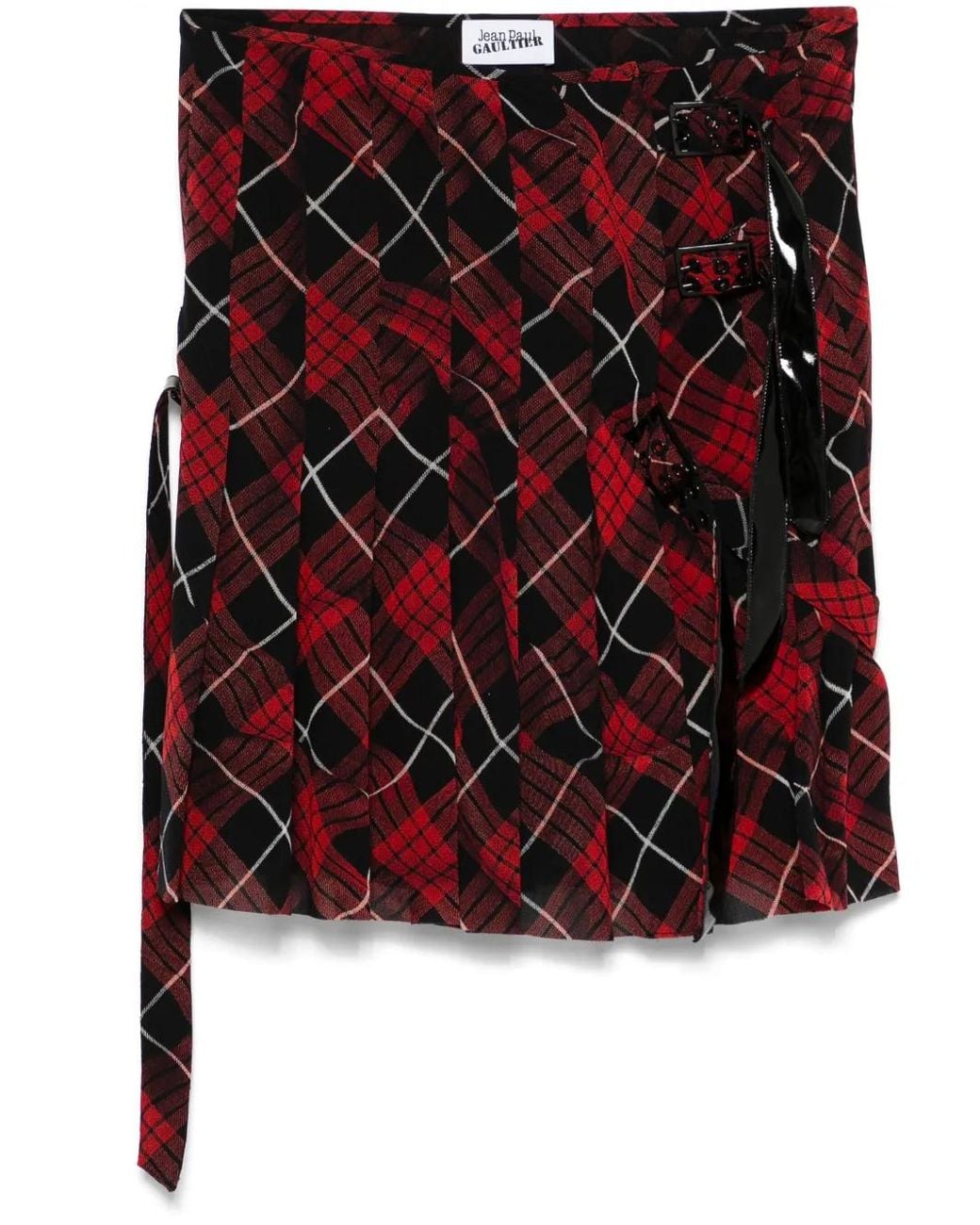 Jean Paul Gaultier Red Plaid-Check Mini Skirt