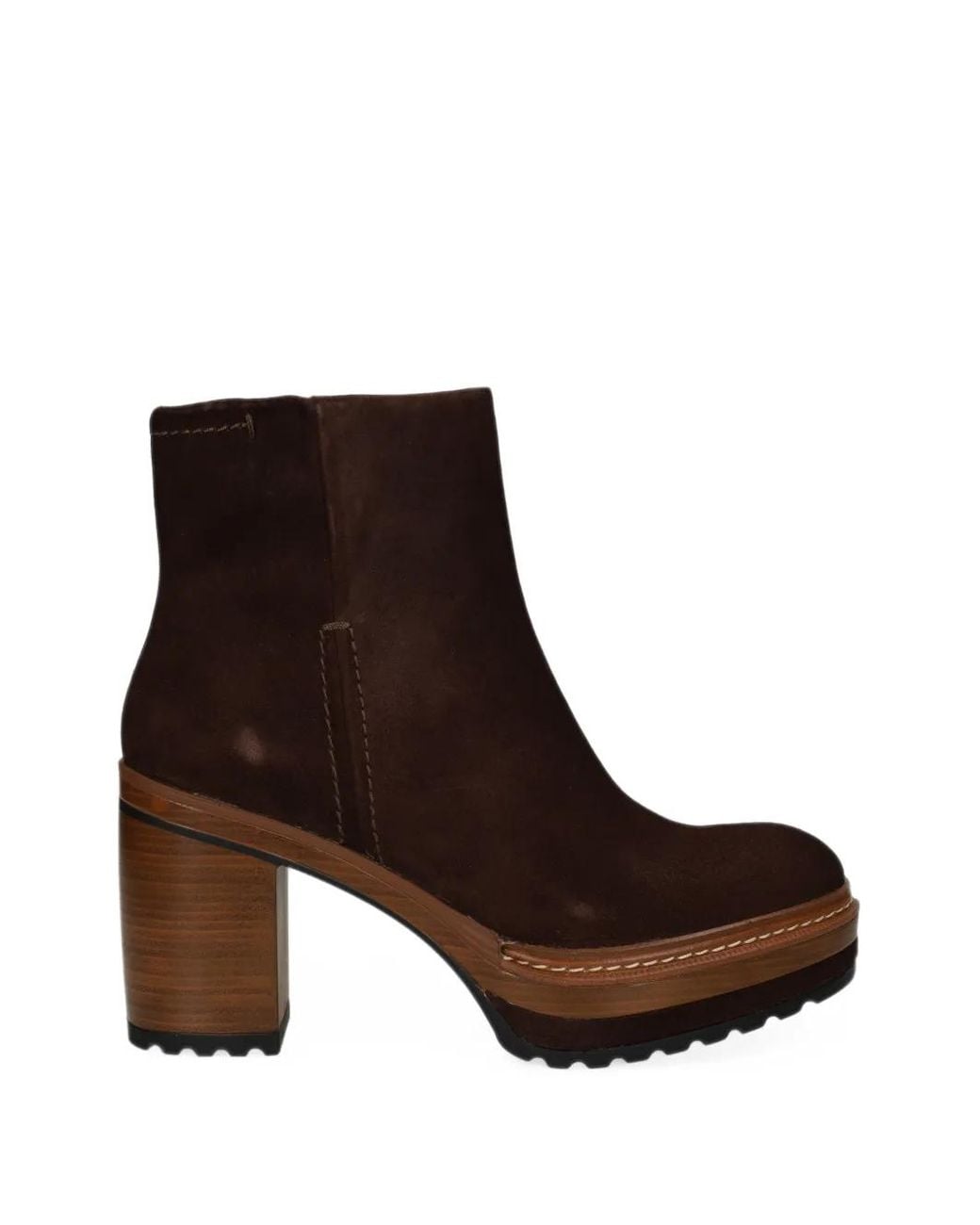 Pons Quintana Brown Suede Platform Ankle Boots