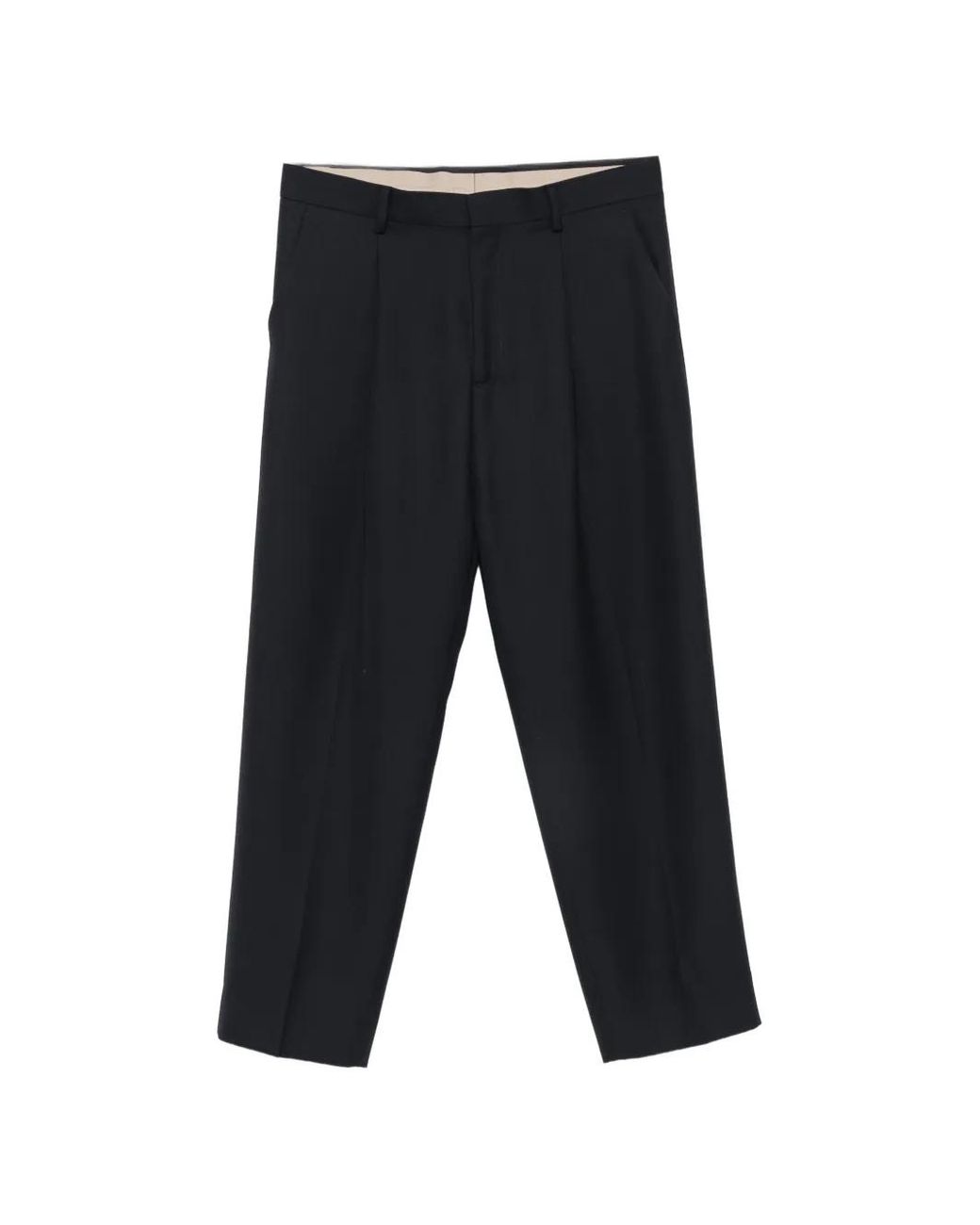 Costumein Black Pleated Tailored Trousers for men