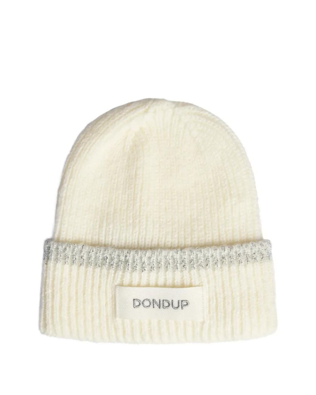 Dondup Natural Logo-Patch Ribbed-Knit Beanie Hat