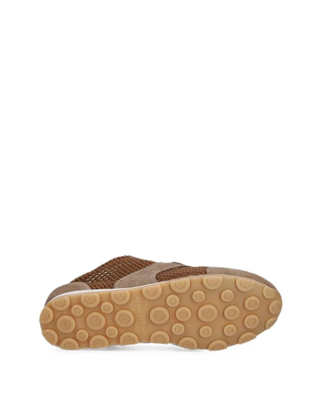 Marc O' Polo Brown Suede-Panelled Mesh Sneakers