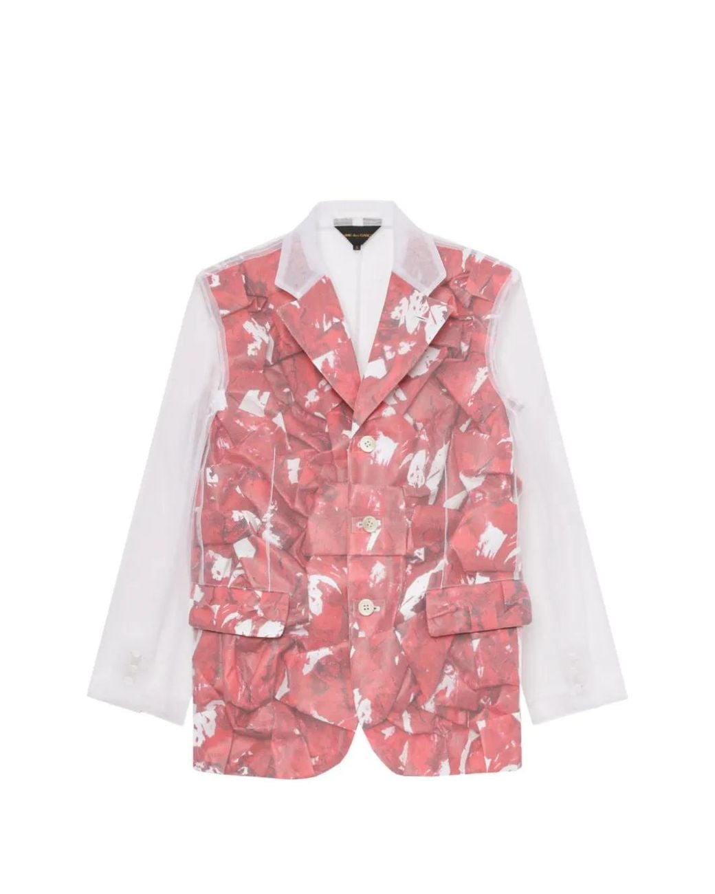 Comme des Garçons Pink Printed Sheer Blazer