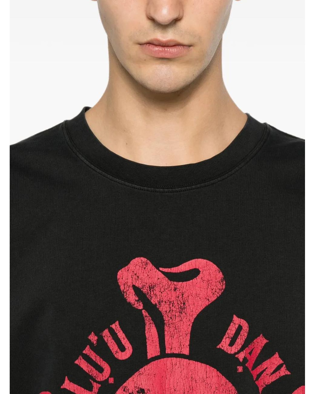 LỰU ĐẠN Red Skull-Print T-Shirt for men