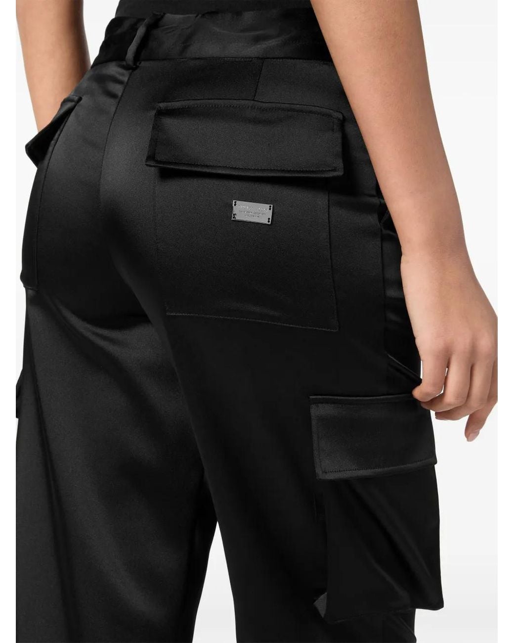 Philipp Plein Black Cargo Trousers