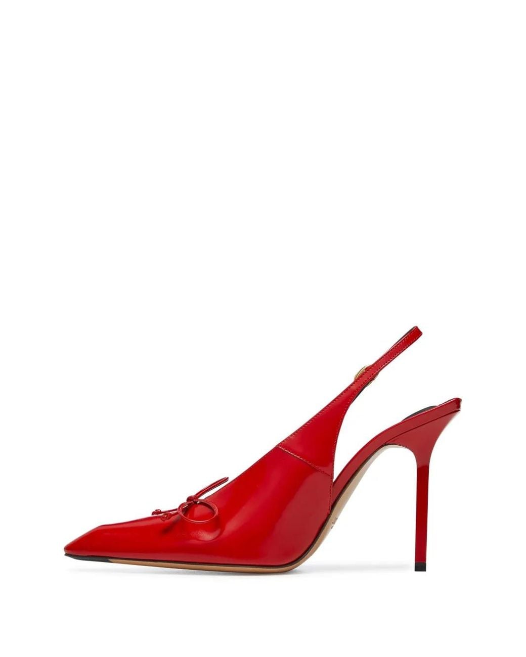 Jacquemus Red Abra 100Mm Slingback Sandals