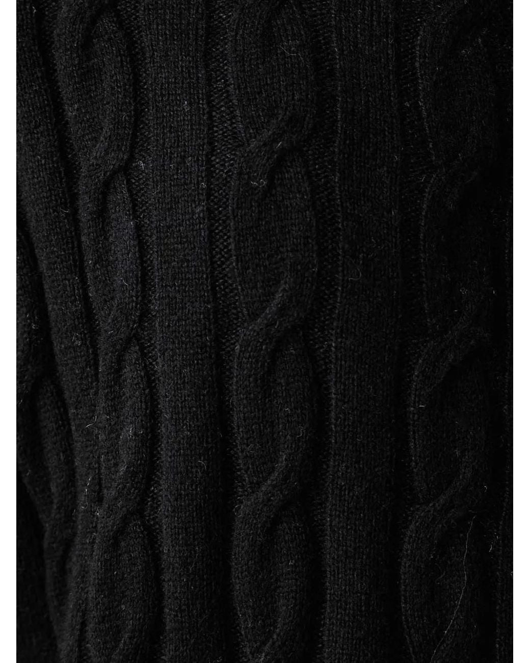 Silvian Heach Black Bon Ton Cable-Knit Cardigan