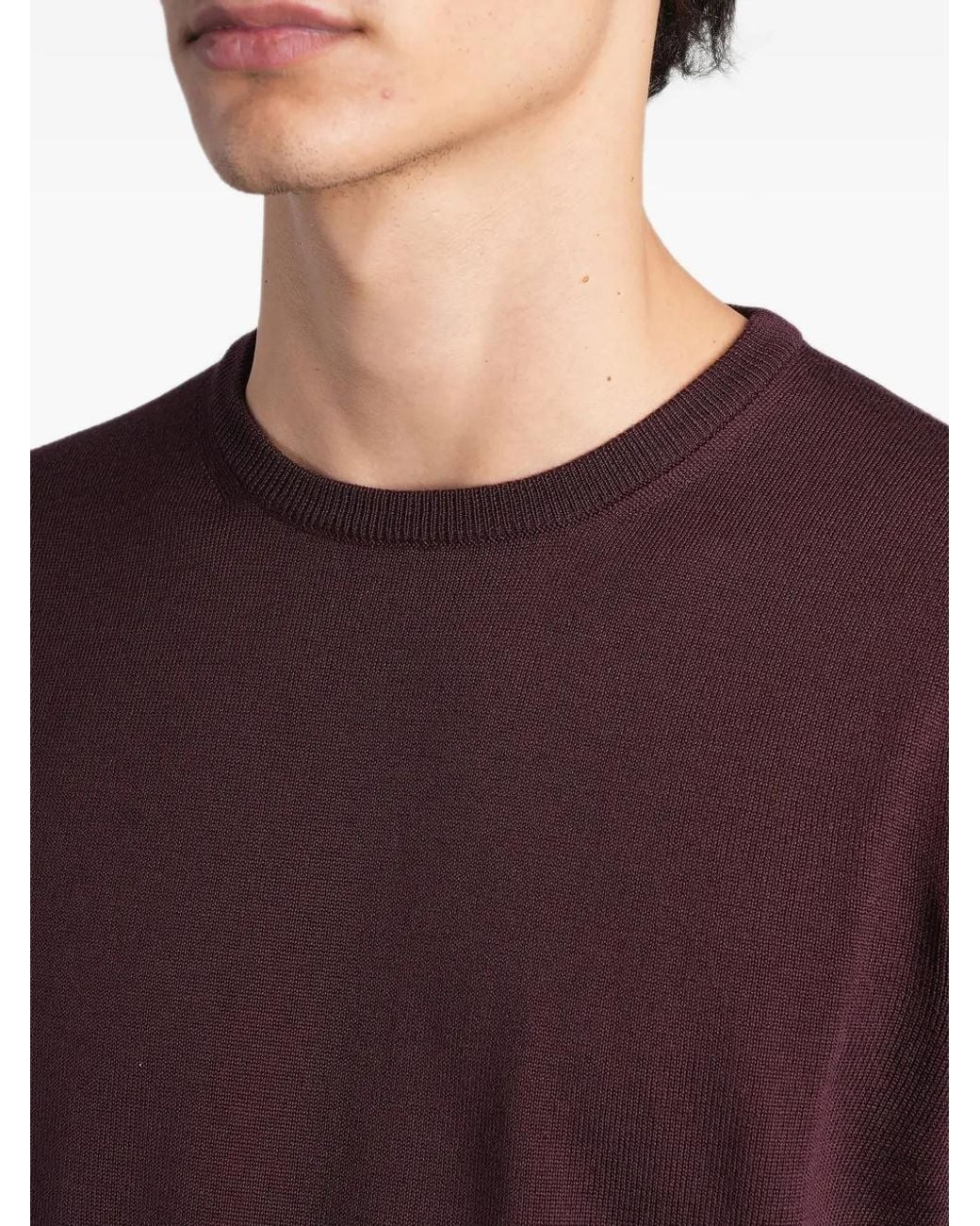 Roberto Collina Purple Crew-Neck Sweater for men
