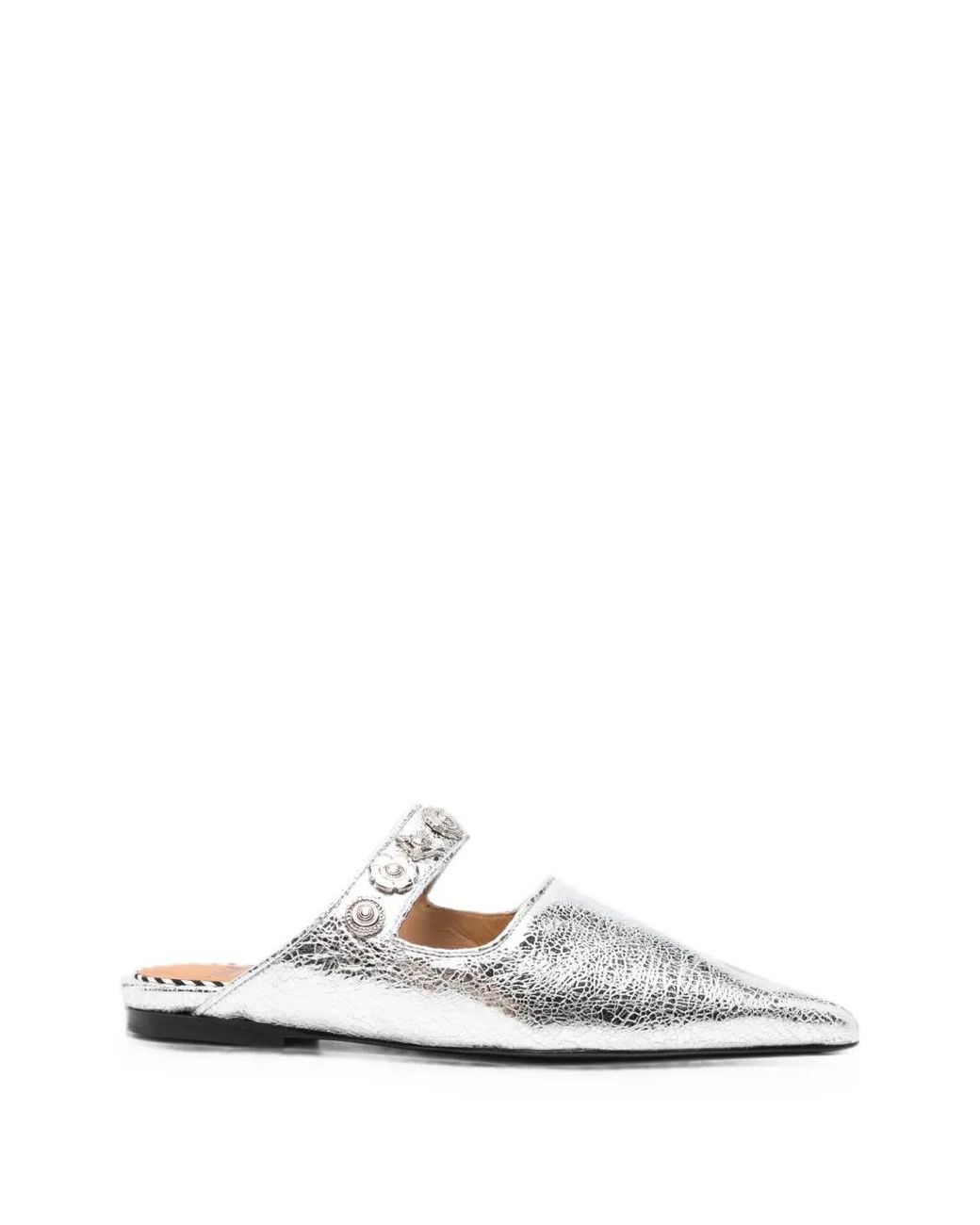 Toga White Mules Cloutées À Bout Pointu