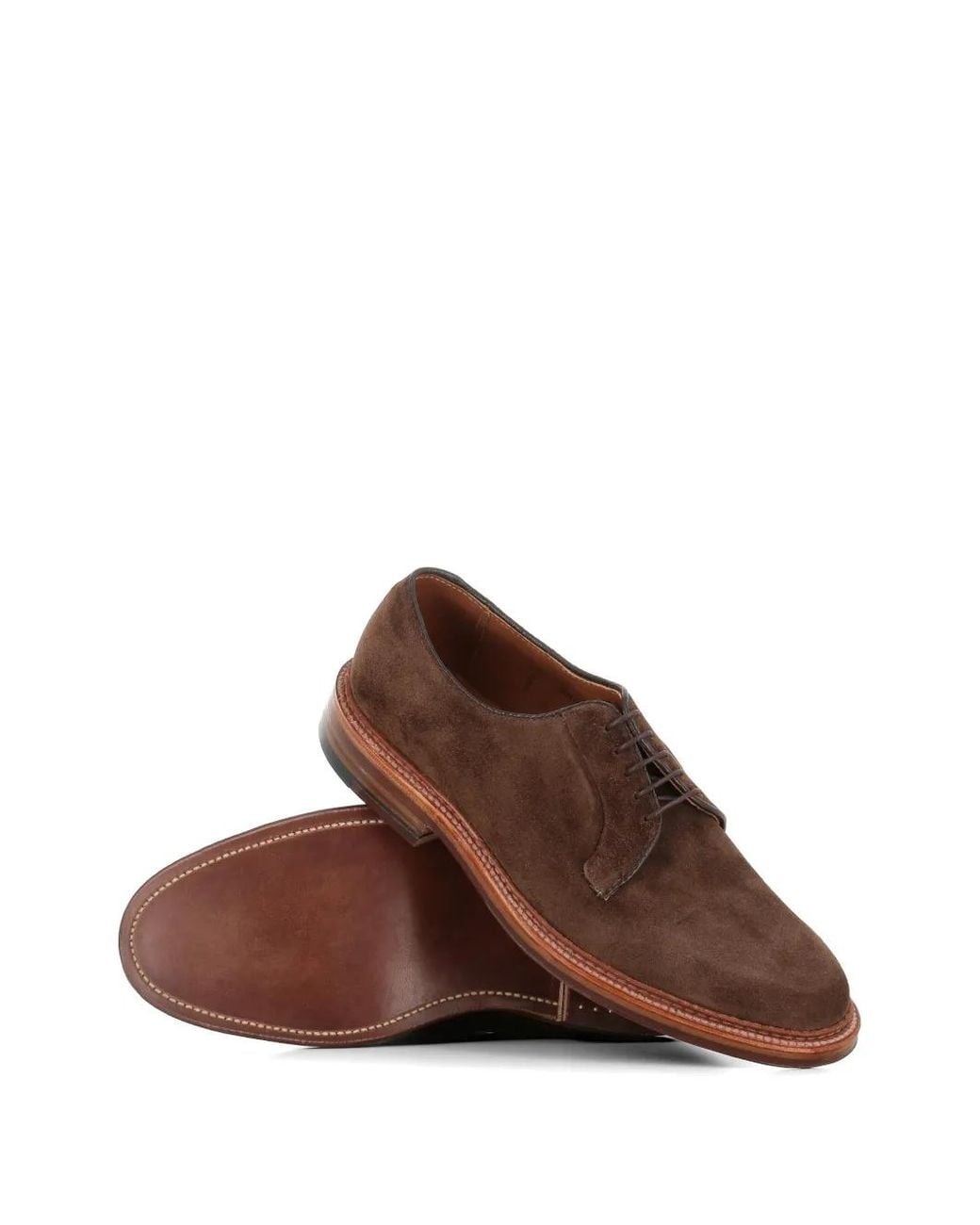 Alden Brown Blucher Suede Derby Shoes for men