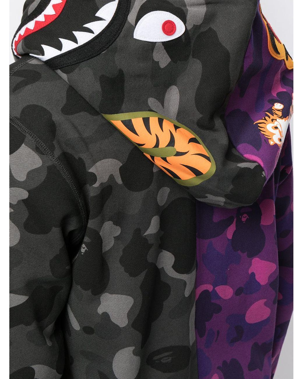 A Bathing Ape Two-tone Camouflage Hoodie in Black for Men | Lyst