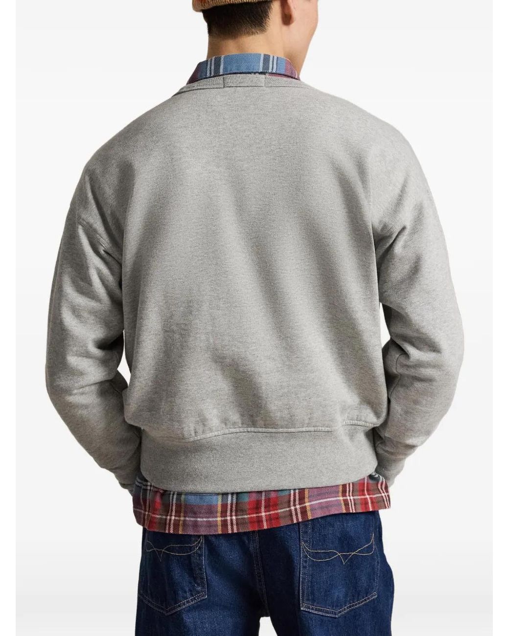 Polo Ralph Lauren Gray Polo Bear Graphic-Print Sweater for men