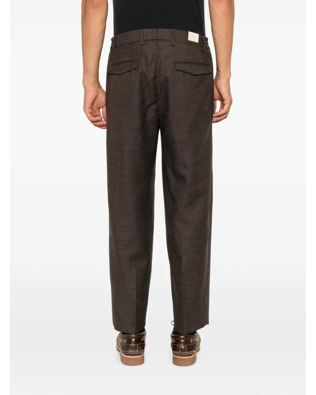 Briglia 1949 Gray Pleated Straight-Leg Trousers for men