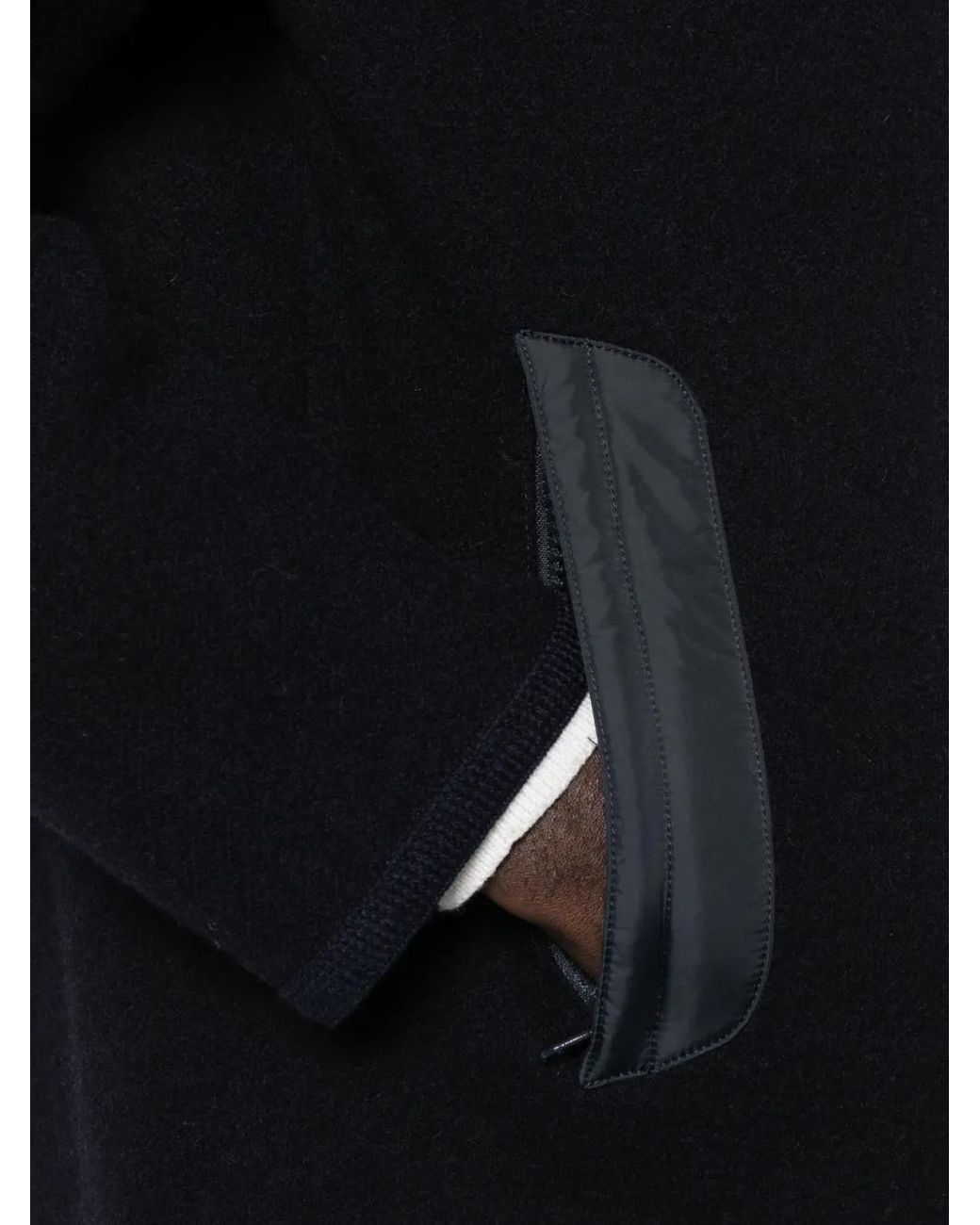 Aspesi Black Wool Hooded Jacket for men