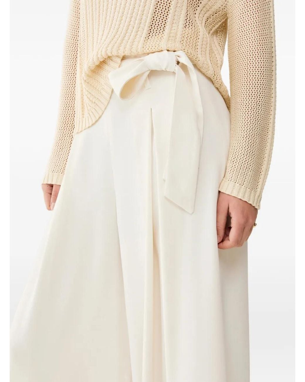 Pennyblack Natural Bow-Detail Palazzo Pants
