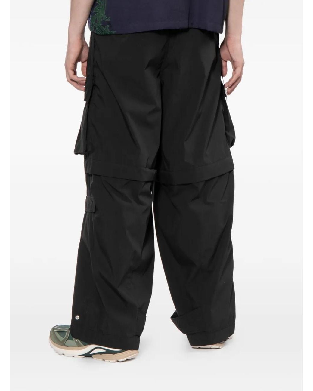 Toga Black Weather-Cloth Trousers for men