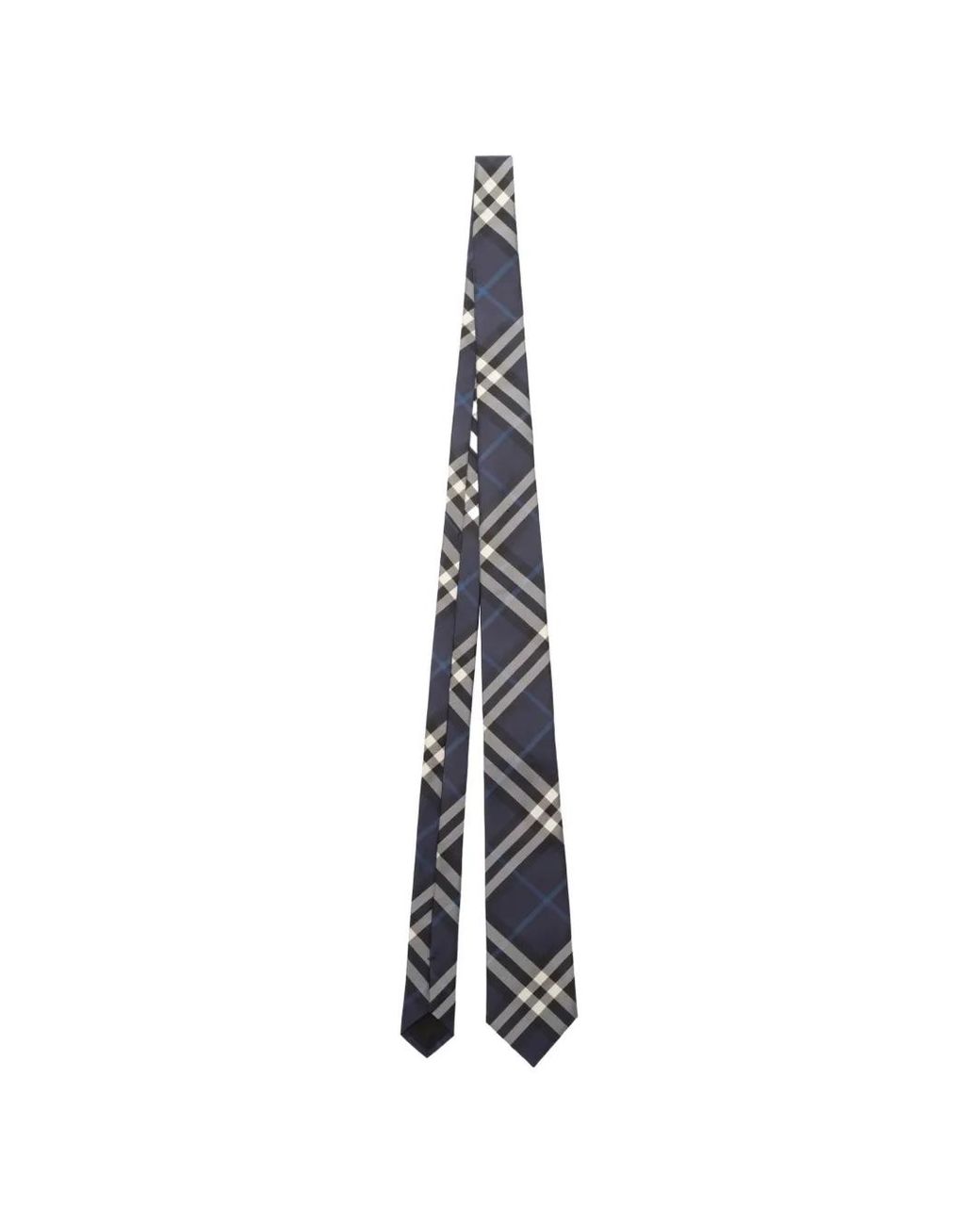 Burberry White Check Silk Tie for men
