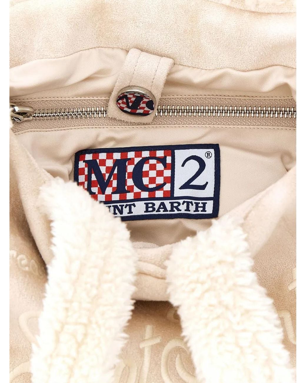 Mc2 Saint Barth Natural Colette Shearling Tote Bag