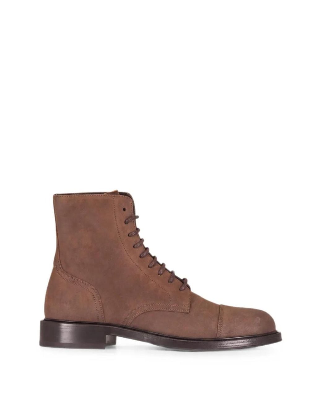 Brunello Cucinelli Brown Lace-Up Suede Boots for men