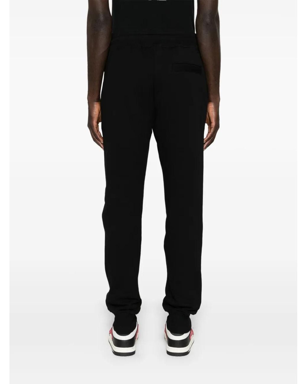 Versace Jeans Couture Black Logo-Patch Cotton Track Pants for men