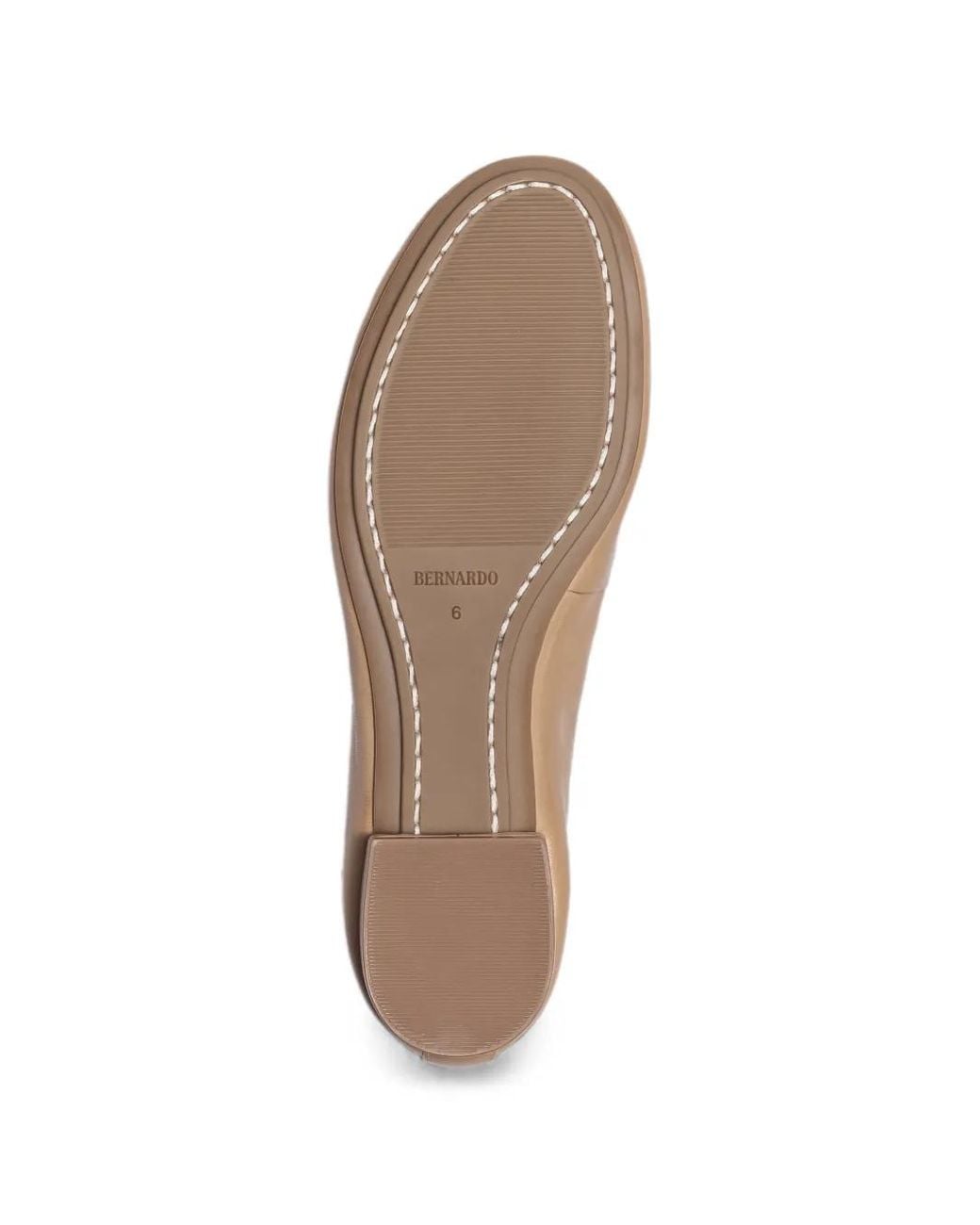 Bernardo Natural Barbara Bow-Detail Ballet Flats