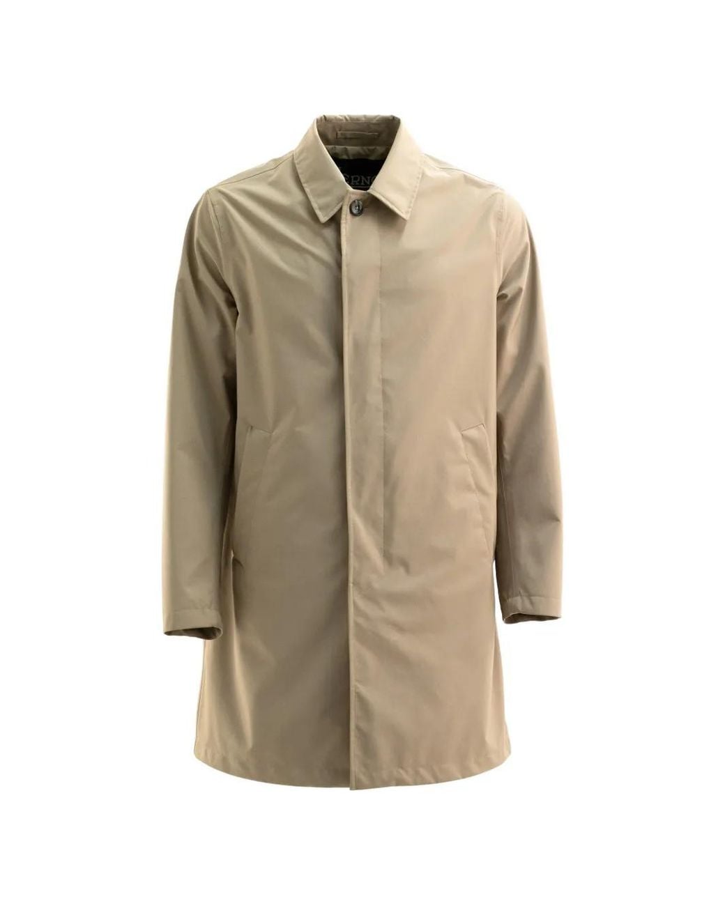 Herno Natural Buttoned Raincoat for men