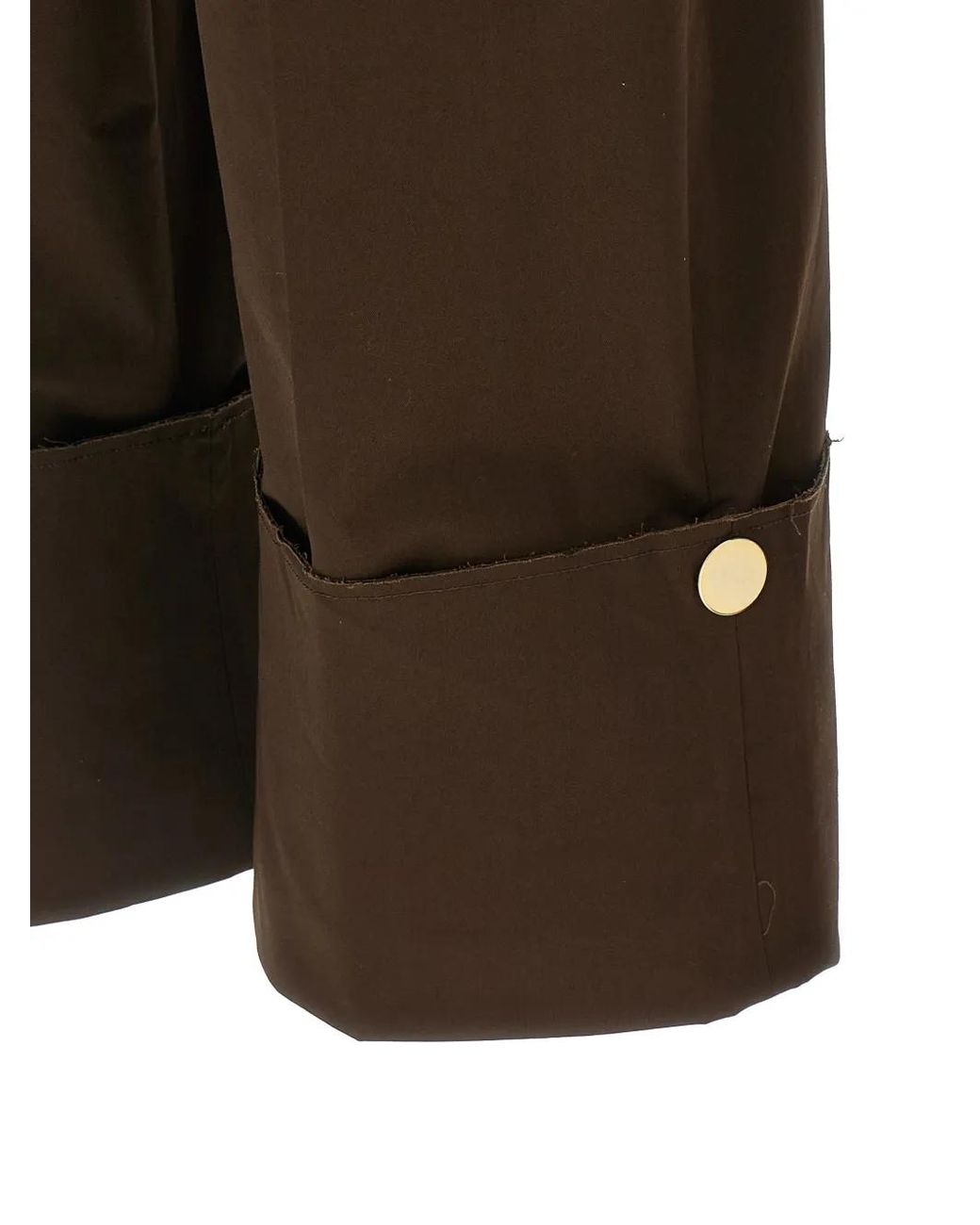 DARKPARK Brown Diana Belt-Loop Turn-Up Trousers