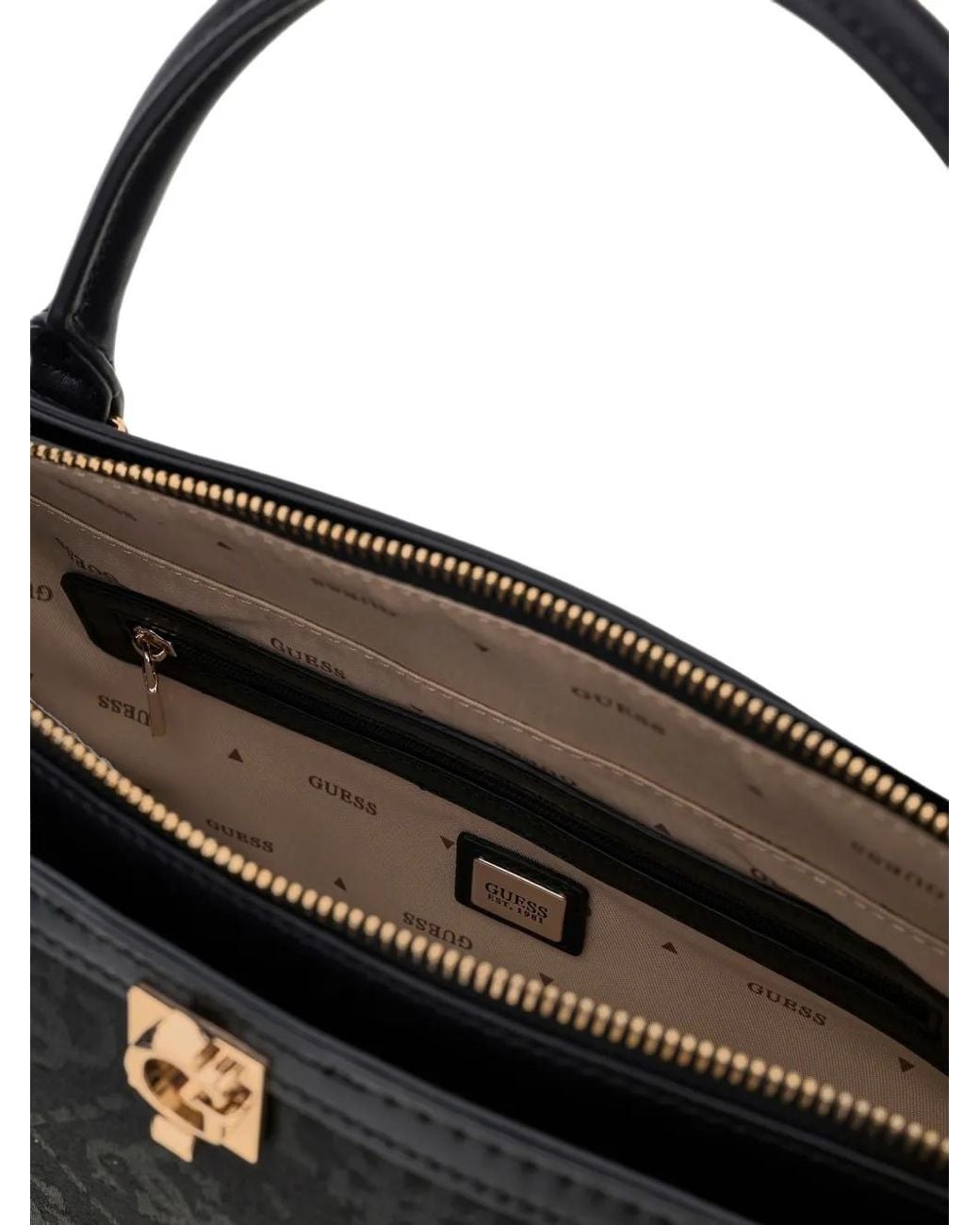 Guess Black Audrey Monogram-Pattern Tote Bag